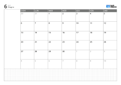 Modello di calendario mensile orizzontale con calendario di 6 settimane con inizio domenica, spazio note a sinistra e griglia note in basso