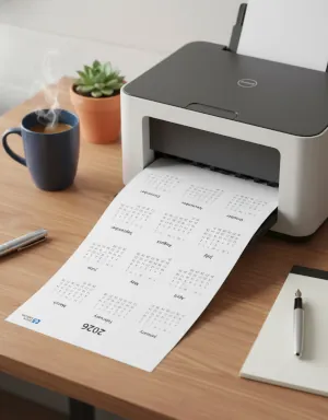 Printing a yearly calendar on a home printer